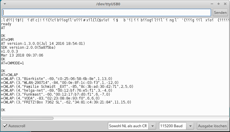 NodeMCU NodeMCU Antwort